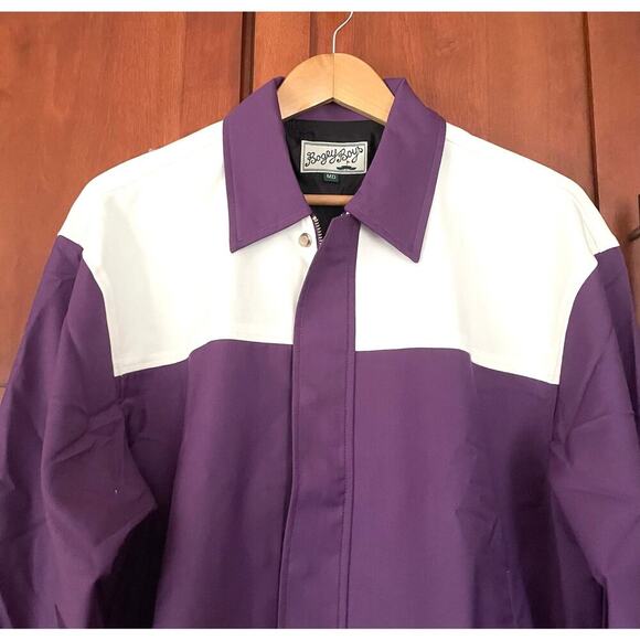 Bogey Boys Color Block Jacket Golf Purple White Size Medium NEW - Picture 2 of 8